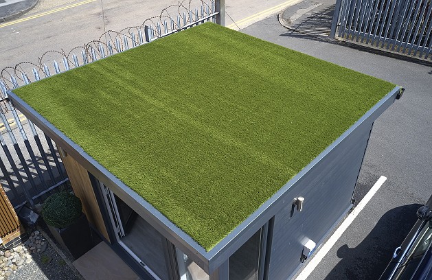 grass roof, grass on flat roof