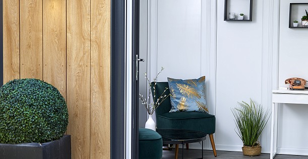 Garden room with bifold doors