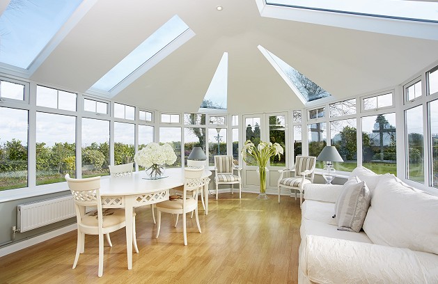 Conservatory with solid roof