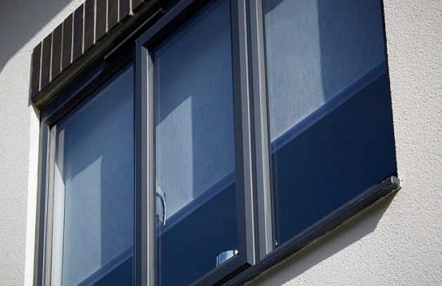 Grey modern windows, triple glazed