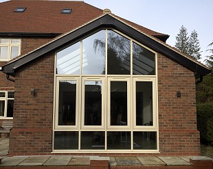 Cream coloured UPVC windows, triple glazed windows