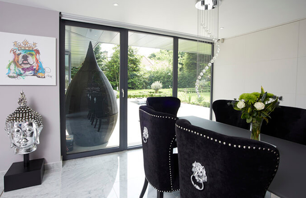 Patio doors in grey