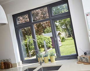 Grey UPVC windows