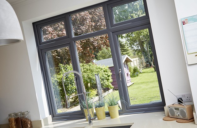 Grey UPVC windows