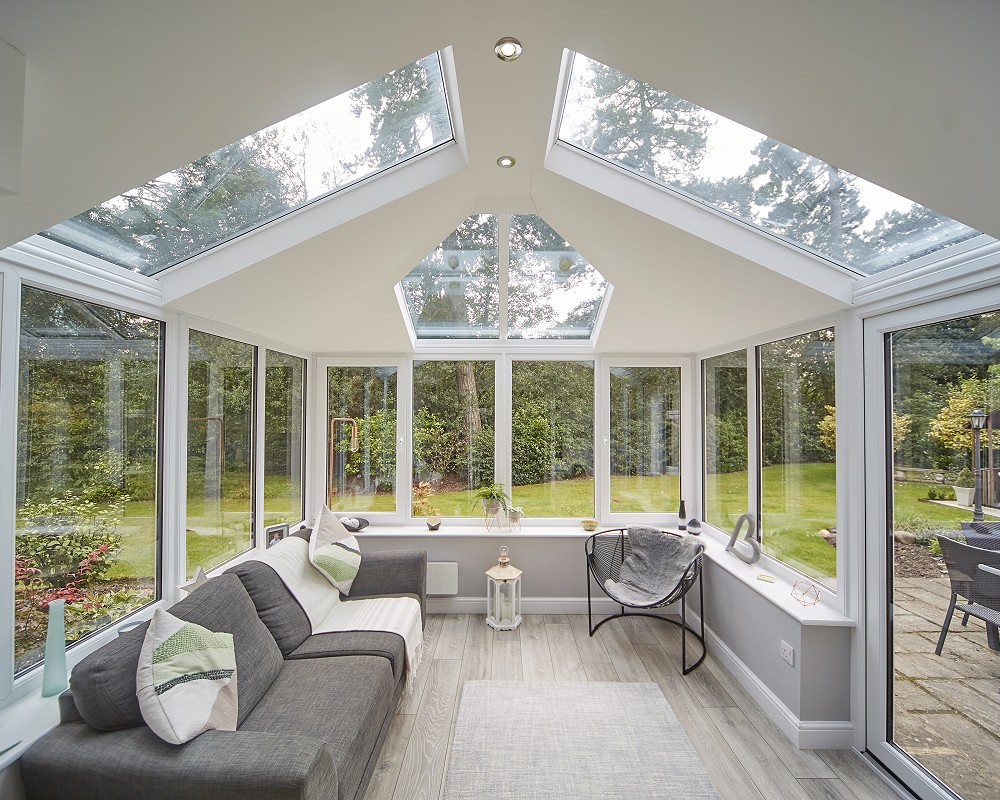 Solid and glass conservatory roof