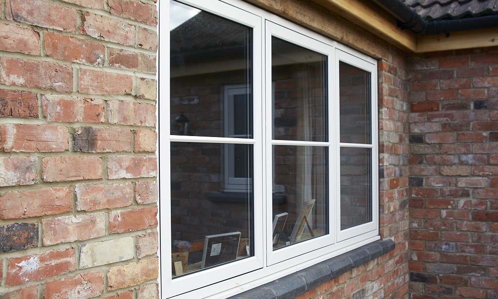 Modern grey UPVC flush casement windows