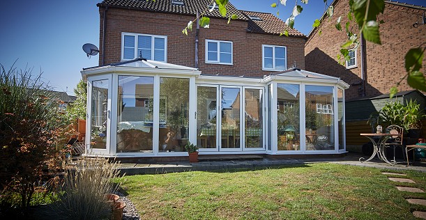 White UPVC conservatory