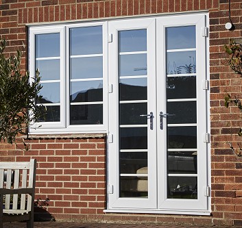 Steel-look French doors