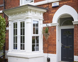 Traditional bay window in white UPVC