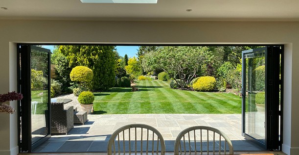 Grey bifold doors