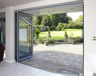 Bifold doors wide open