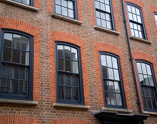 Wooden windows, painted wooden windows