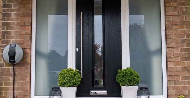 Contemporary black front door