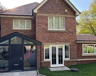 Grey composite front door