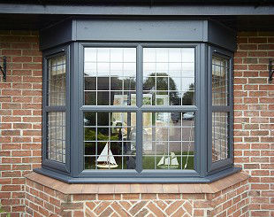 Grey Georgian UPVC windows