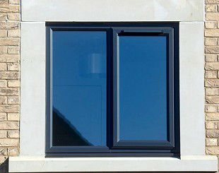 Contemporary grey UPVC windows, triple glazed windows