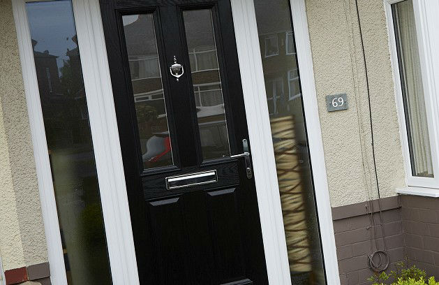 Black composite front door