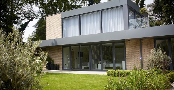 Grey modern UPVC windows