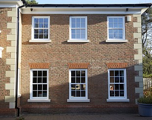Traditional house with sliding sash windows