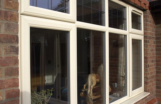 Cream coloured UPVC windows