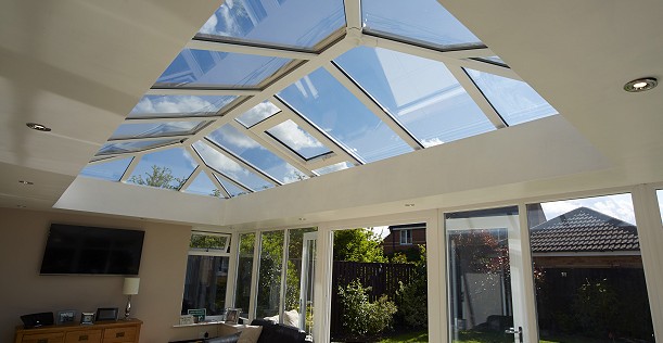 Solid conservatory roof with lantern