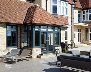 Grey french doors