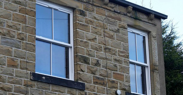 white UPVC sliding sash windows