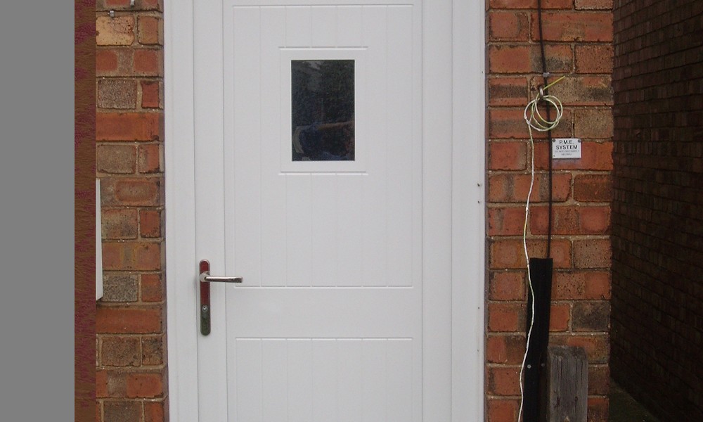 White modern UPVC front door