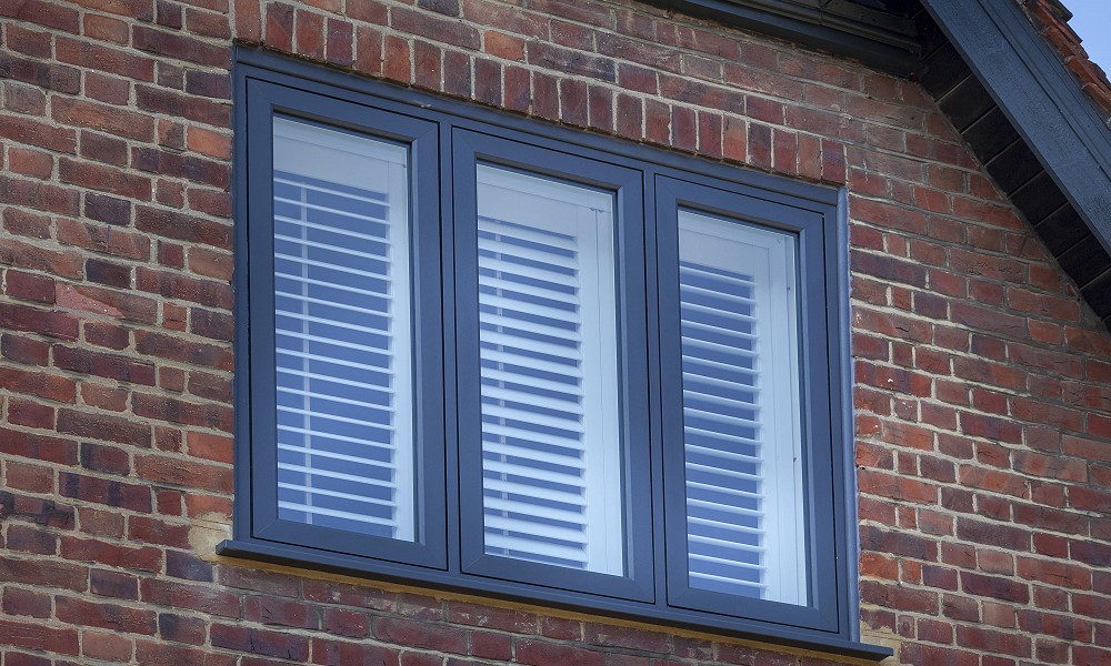 Anthracite grey flush casement windows