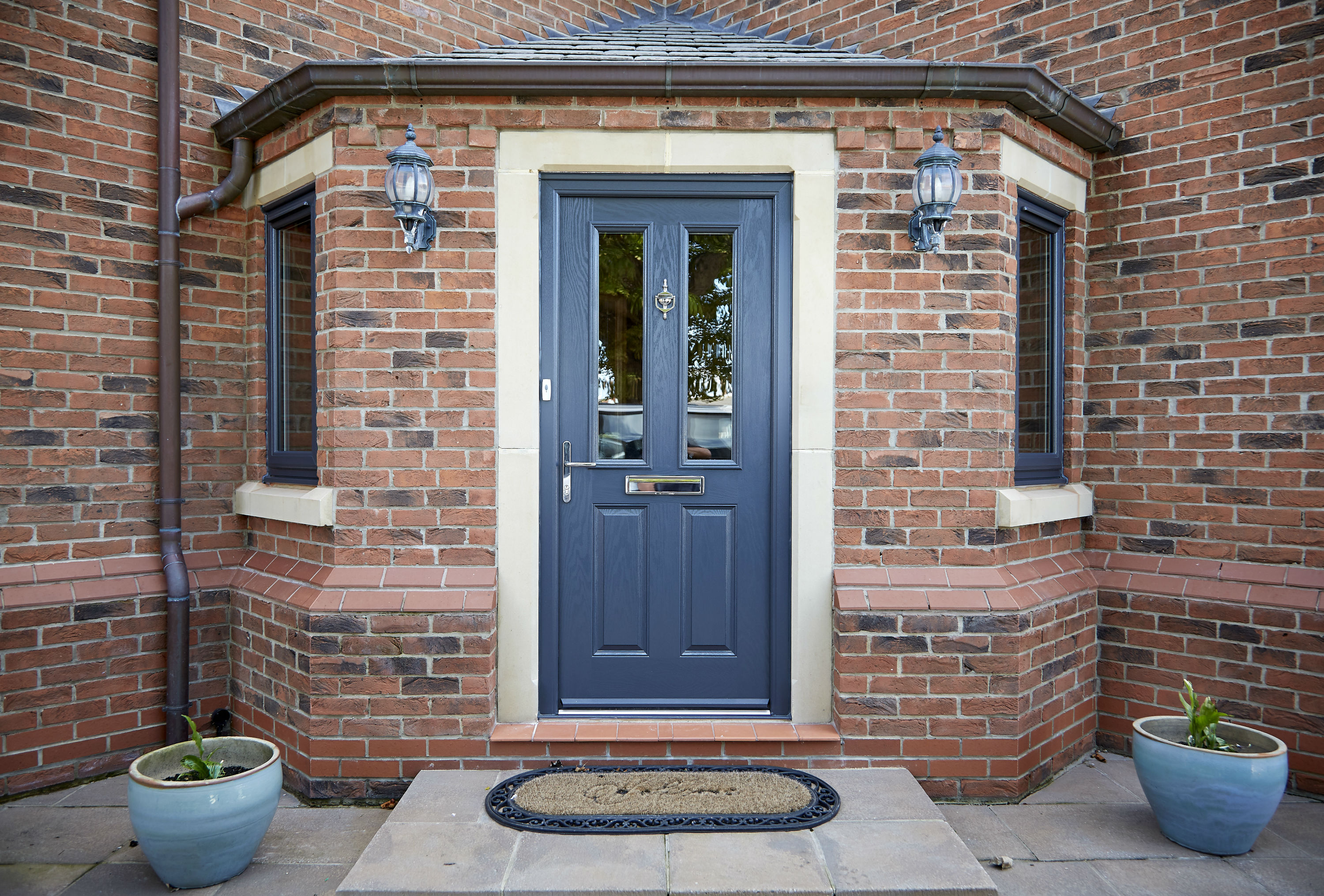 Front door   composite door in grey