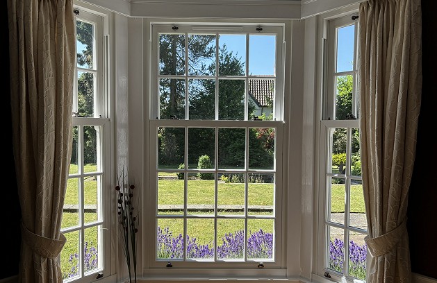 White UPVC sliding sash windows