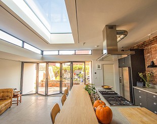 House extension with flat roof light