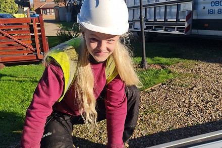 Teenage girl becomes one of a handful of female window fitters in the UK