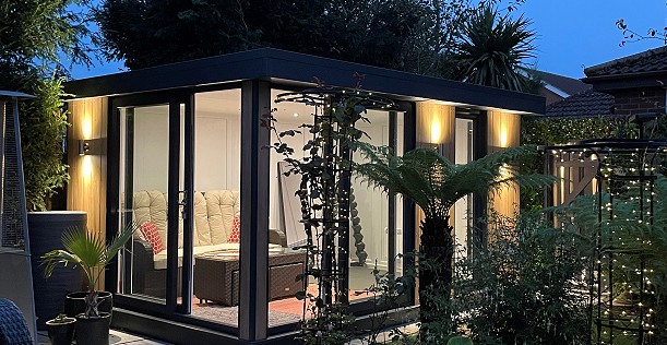 Garden room with bifold doors