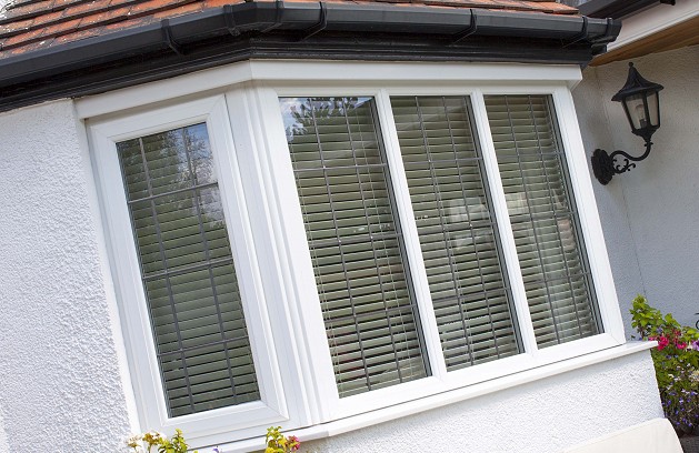 White UPVC bay window