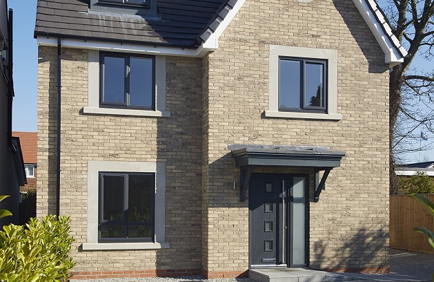 Contemporary grey UPVC windows