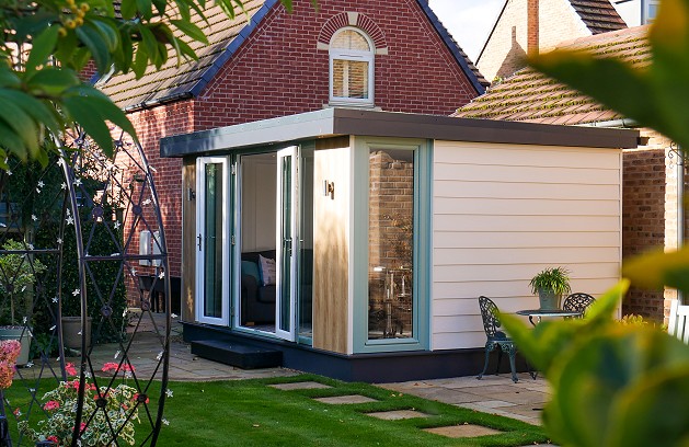 Summer house, UPVC garden room, chartwell green garden room