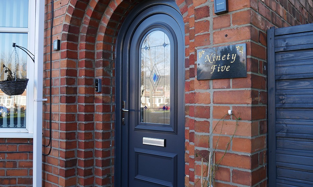 Grey UPVC front door