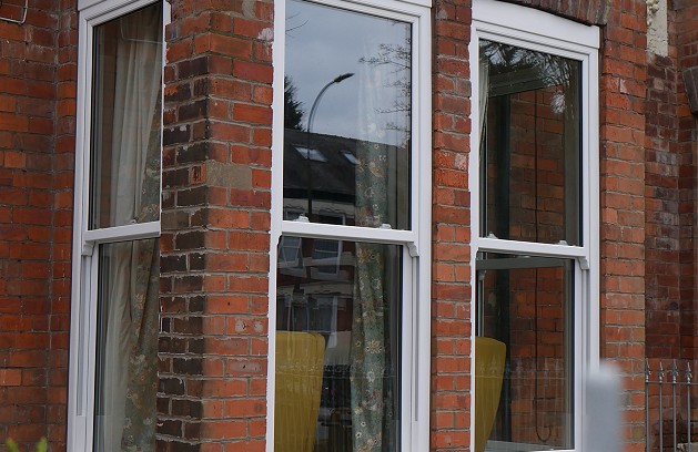 White UPVC sliding sash windows