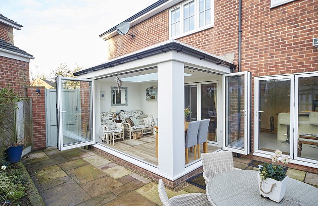 Conservatory with bifold doors