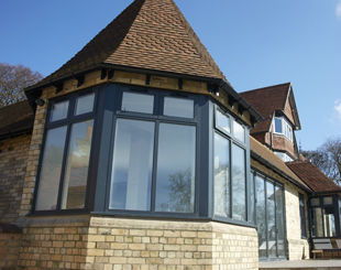 Grey aluminium windows