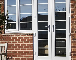 White UPVC French doors