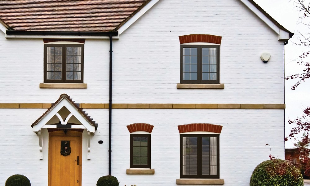 Anthracite grey flush casement windows